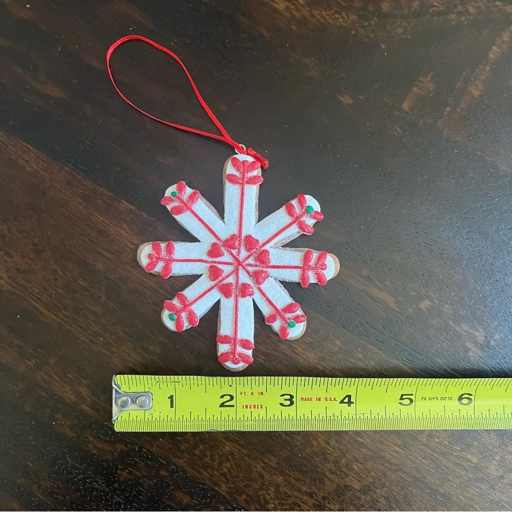 Kurt Adler Claydough Snowflake and Christmas Tree Gingerbread Cookie Ornaments